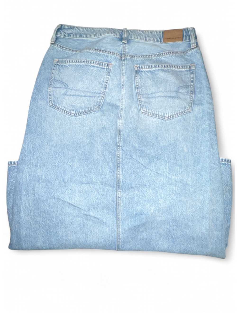 Light American Eagle Denim Midi Skirt with Front Slit - Picture 2 of 3